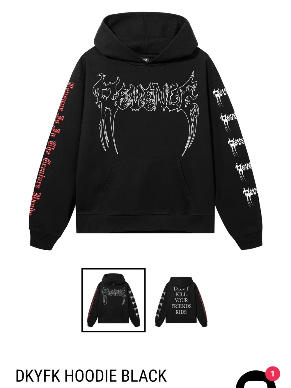 Revenge DKYFK Hoodie Black